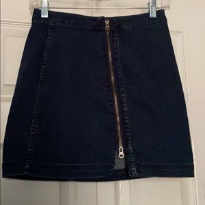 Free People Zip up denim skirt
